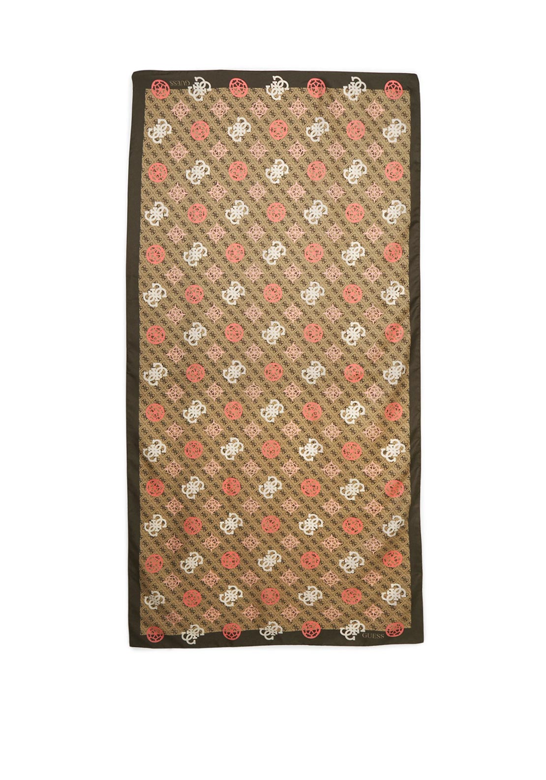 Guess Peony 4G Logo Scarf, Brown Multi