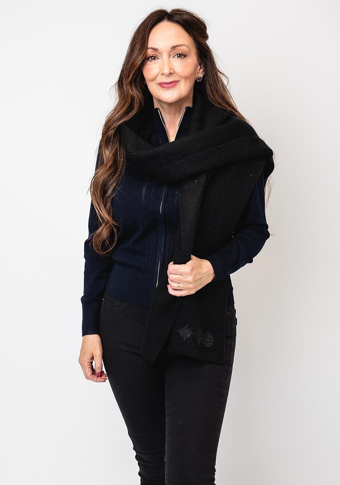 Guess Wool Blend Scarf, Black