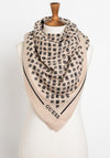 Guess Keliah Peony Logo Scarf, Cream