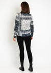 Guess Womens Paisly Print Shirt, Navy & White
