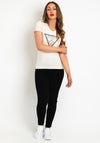 Guess Gold Embellished Logo T-Shirt, Cream