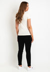 Guess Gold Embellished Logo T-Shirt, Cream
