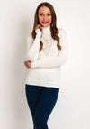 Guess Pearl Embellished Logo, Roll Neck Sweater, White