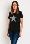 Guess Embellished Star T-Shirt, Charcoal
