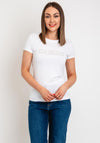Guess Womens Broderie Logo T-Shirt, White