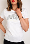 Guess Sequin Logo T-Shirt, White