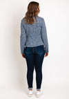 Guess Lilia Gingham Short Woven Jacket. Navy