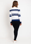 Guess Embellished Lace Logo Sweater, White & Navy