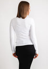 Guess Jeans Womens Slim Embroidered Long Sleeve Top, White