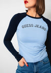 Guess Jeans Raglan Sleeve Top, Blue