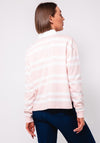 Guess Jeans Striped Cropped Rugby Shirt, Pink and White