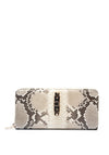 Guess Yvonne SLG Snake Print Large Zip Around Wallet, Natural
