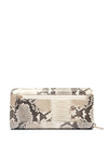 Guess Yvonne SLG Snake Print Large Zip Around Wallet, Natural