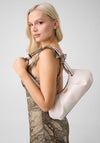 Guess Amorette Medium Satchel Bag, Off White