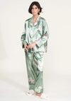 Serafina Collection Floral Satin Feel Pyjama Set, Green