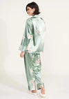 Serafina Collection Floral Satin Feel Pyjama Set, Green