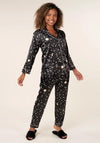 Serafina Collection Star Satin Feel Pyjama Set, Black