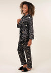 Serafina Collection Star Satin Feel Pyjama Set, Black