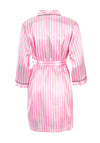 Serafina Collection Stripe Satin Robe and Nightdress Set, Pink