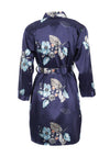 Serafina Collection Floral Satin Robe and Nightdress Set, Blue