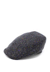 Hanna Hats Vintage Fleck Tweed Cap, Dark Blue Multi