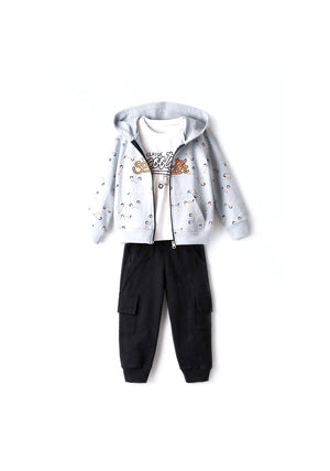 Hashtag Mini Boy Scooter 3 Piece Set, Blue and Black
