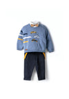 Hashtag Baby Boy Motor Three Piece Set, Blue