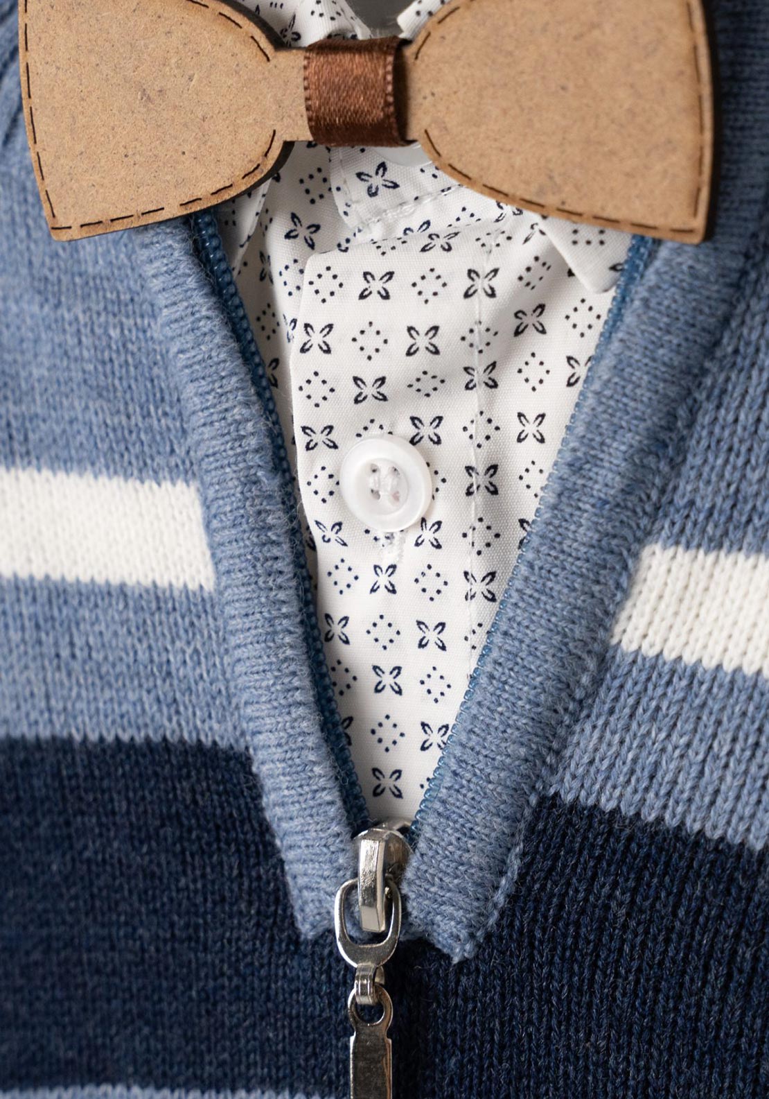 Hashtag Mini Boy Jumper Shirt and Chino Set, Blue