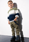 Hashtag Mini Boy Jumper Shirt and Chino Set, Khaki