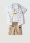 Hashtag Baby Boys Jungle Print 3 Piece Set, Blue Multi