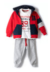 Hashtag Baby Boy Evolution Three Piece Tracksuit, Red