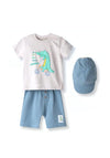 Hashtag Baby Boy Crocodile 3 Piece Set, Grey