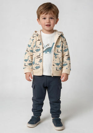 Hashtag Baby Boy Dino 3 Piece Tracksuit, Beige