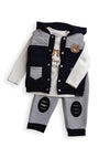 Hashtag Baby Boys Bear Gilet Tracksuit 3 Piece Set, Navy