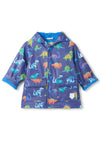 Hatley Baby Boy Dino Hooded Rain Jacket, Navy