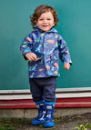 Hatley Baby Boy Dino Hooded Rain Jacket, Navy