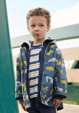 Hatley Boys Under Construction Rain Jacket, Navy