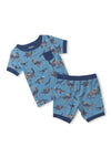 Hatley Boys Bamboo Dinosaur Short Pyjama Set, Blue