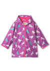 Hatley Girls Colour Change Leaping Horses Rain Jacket, Purple