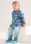 Hatley Mini Boy Dino Roar Waterproof Rain Jacket, Blue