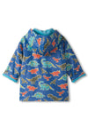 Hatley Mini Boy Dino Roar Waterproof Rain Jacket, Blue