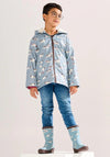 Hatley Mini Boy Dog Sherpa Waterproof Rain Jacket, Blue