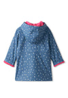 Hatley Mini girls Tiny Drops Colour Changing Raincoat, Blue Multi