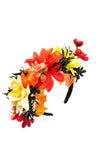 Serafina Autumnal Crown Headband, Orange Multi