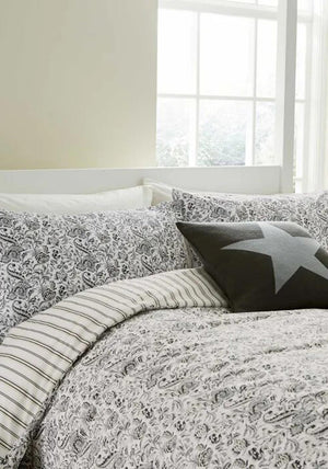 Helena Springfield Byron Paisley Print Duvet Set, Grey Multi