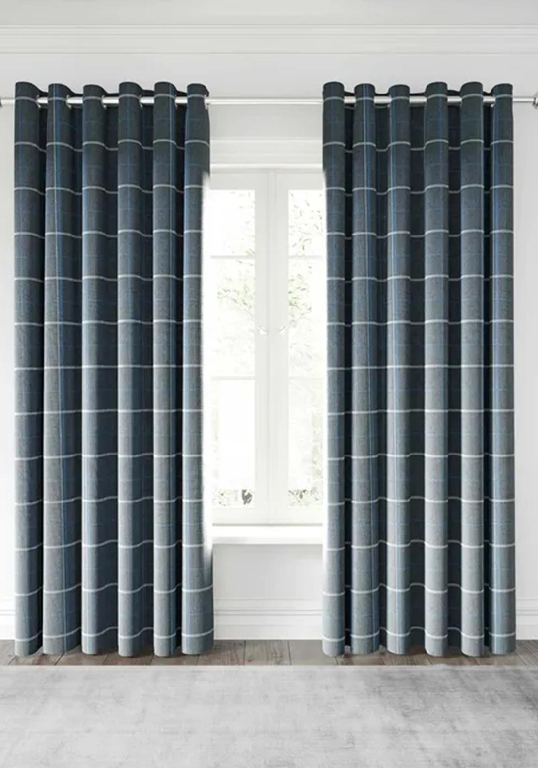 Helena Springfield Harper Lined 90”X90” Curtains, Navy