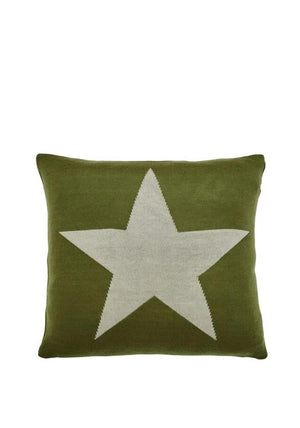 Helena Springfield Star Print 45x45cm Cushion, Green