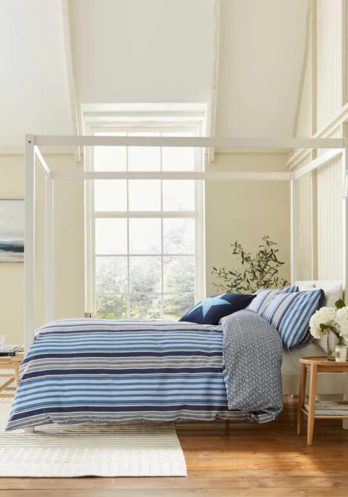 Helena Springfield Beach House Striped Duvet Set, Cobalt Blue