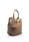 Hispanitas Samba Laser Perforated Detailed Bucket Bag, Taupe