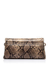 Hispanitas Bolsos Faux Snake Printed Medium Clutch Bag, Taupe